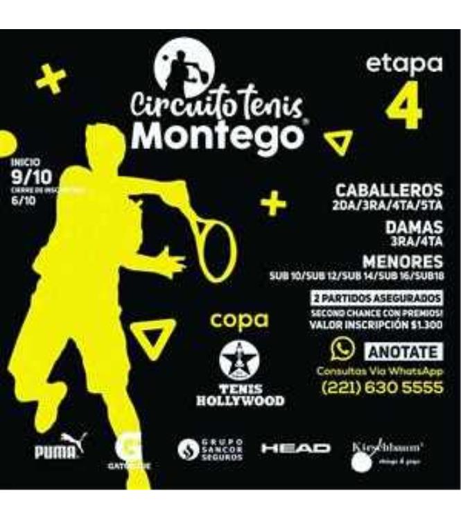 Copa Tenis Hollywood - 4ta Etapa Circuito Montego 2021